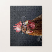 Puzzle Drôle poulet portant des lunettes (Vertical)