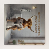 Puzzle Drôle salle de bain mur art Scottish Cow (Horizontal)