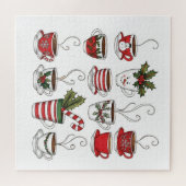 Puzzle Drôle tasse de thé Noël (Horizontal)