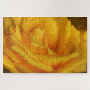 Puzzle Droplets d'eau sur Elegant Rose Jaune