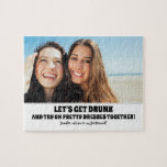 Puzzle Drunk Try - Drôle Bridesmaid Proposition Photo<br><div class="desc">Deux amis photo humoriste servante ou bonne d'honneur proposition puzzles de puzzles "NOUS NOYONS UN VERRE ET ESSAYONS DE JOLIES ROIS ENSEMBLE! Serez-vous ma demoiselle d'honneur ?"</div>