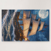 Puzzle du bateau au clair de lune – Jigsaw de nuit (Horizontal)