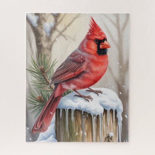 Puzzle du Cardinal d'hiver (Vertical)