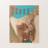 Puzzle du chat drôle avec des lunettes (Vertical)