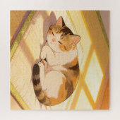 Puzzle du chat endormi confortable (Horizontal)