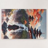 Puzzle du château japonais de Samurai (Horizontal)