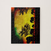 Puzzle du coucher de soleil des éléphants (Vertical)