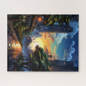 Puzzle du coucher du soleil de ville (Horizontal)