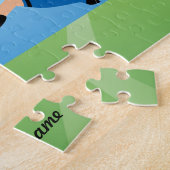 Puzzle du footballeur de la fille avec l'étain (Côté)