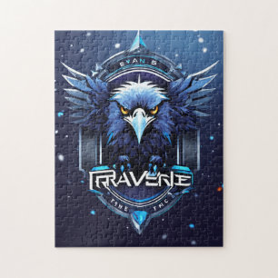 Puzzle du logo d'aigle majestueux Faune artistiq