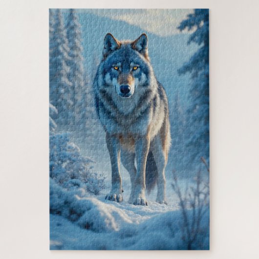 Puzzle du loup d'hiver (Vertical)