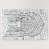 Puzzle du Maroc noir et blanc dessiné à la main (Horizontal)