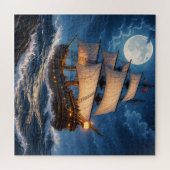 Puzzle du navire au clair de lune – Jigsaw de nuit (Horizontal)