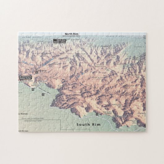 Puzzle du sud de carte de jante de canyon grand (Horizontal)