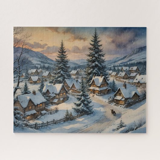 Puzzle du village d'hiver (Horizontal)