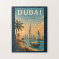 Dubaï Émirats arabes unis Illustration Voyage Art