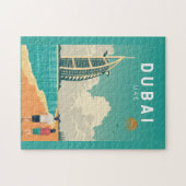 Puzzle Dubai Émirats Arabes Unis Retro Art Voyage (Horizontal)