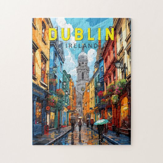 Puzzle Dublin Irlande Travel Art Vintage (Vertical)