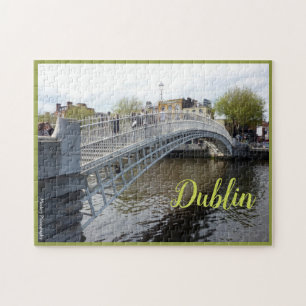 Puzzle Dublin (pont de demi-penny) avec le texte