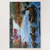 PUZZLE DUCK POND WITH FISHERMAN (Vertical)