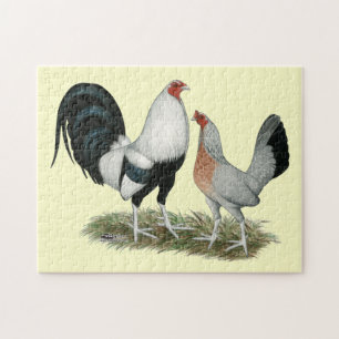 Puzzle Duckwing argenté Gamefowl