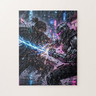 Puzzle Duel de samouraï cyberpunk