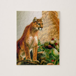 Puzzle d'un puma sur le temple maya