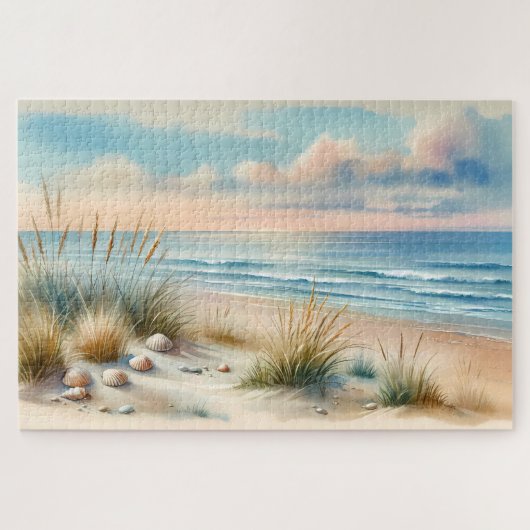 Puzzle Dunes côtières pastel à l'aquarelle (Horizontal)