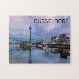 Puzzle Dusseldorf Skyline Allemagne Holiday Sunset Souven