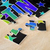 Puzzle "DUSTIN" Prénom, Amusant "HEUREUX ANNIVERSAIRE" (Côté)