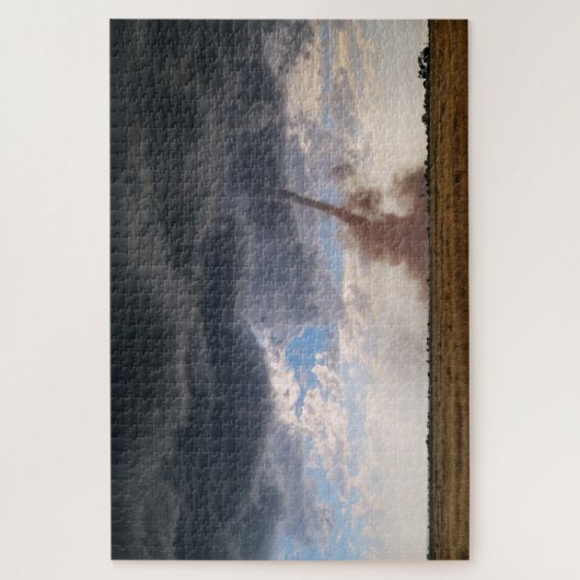 Puzzle Dusty Tornado and Dark Cloud in New Mexico Plains (Vertical)