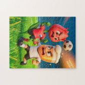 Puzzle Dutch tulip versus German beer glass soccer duel (Horizontal)