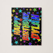 Puzzle "DYLAN" Prénom, Amusant "HEUREUX ANNIVERSAIRE" (Vertical)