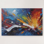 Puzzle Dynamic Abstract Explosion Colorful Oil Painting (Horizontal)