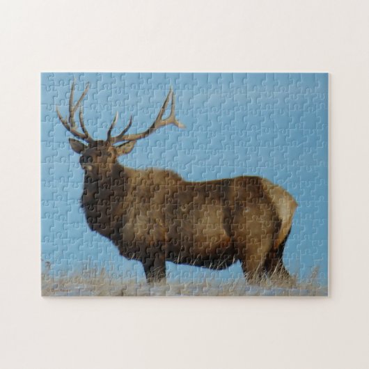 Puzzle E62 casse-tête Bull Elk Sky Lined. (Horizontal)