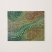 Puzzle Earthy Strata | Emerald Green Brown Gold Agate (Horizontal)