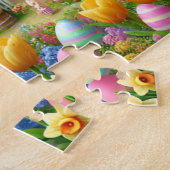 Puzzle Easter Bunny Village, Pastel Painted Cottages (Côté)