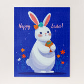 Puzzle Easter Bunny with Blue Background  (Vertical)