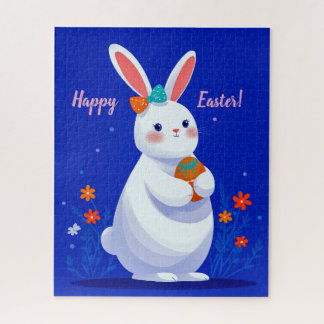 Puzzle Easter Bunny with Blue Background 