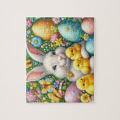 Puzzle Easter Bunny With Chicks (Vertical)