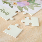 Puzzle Easter mignon lapin rose violet oeuf Nom personnal (Côté)
