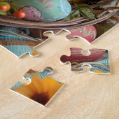 Puzzle Easter Season Cute Cat Sleeping in Wicker Basket (Côté)