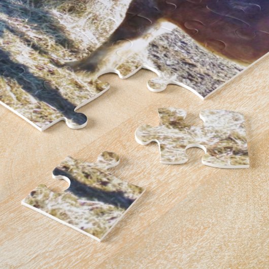 Puzzle Ébauche secourue Chevaux mangeant foin (Côté)