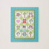 Puzzle Échantillon de chouette sucré personnalisé (Vertical)