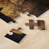 Puzzle Échecs du roi sur la carte du vieux monde (Côté)