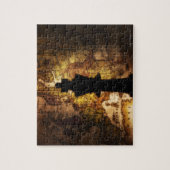 Puzzle Échecs du roi sur la carte du vieux monde (Vertical)