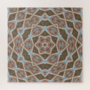 Puzzle Échelles symétriques : motif de tissu circulaire.