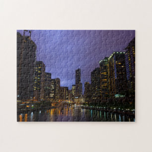 Puzzle Éclair au-dessus de la rivière Chicago