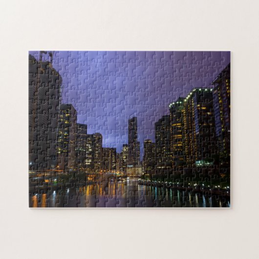 Puzzle Éclair au-dessus de la rivière Chicago (Horizontal)