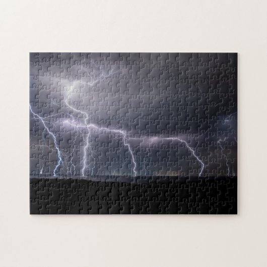 Puzzle Eclair orage ciel nuages Mer, 252 Pièces (Horizontal)